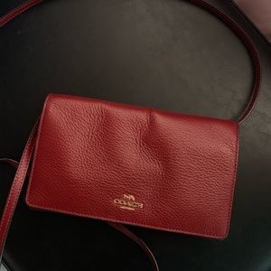 Authentic coach foldover crossbody bag/wallet